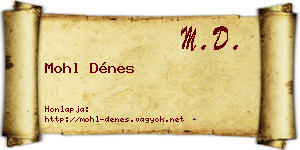 Mohl Dénes névjegykártya